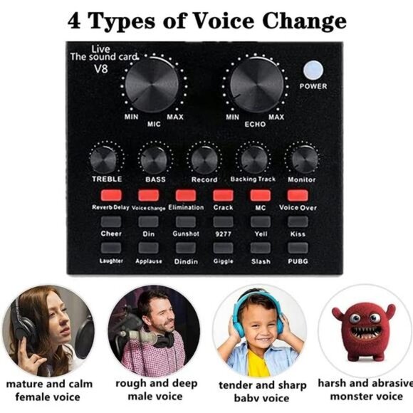 Podcast Equipment Bundle, BM-800 Recording Studio Package with Voice Changer - Picture 4 of 7